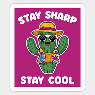 Stay Sharp, Stay Cool - Summer Vibes Cactus Sticker